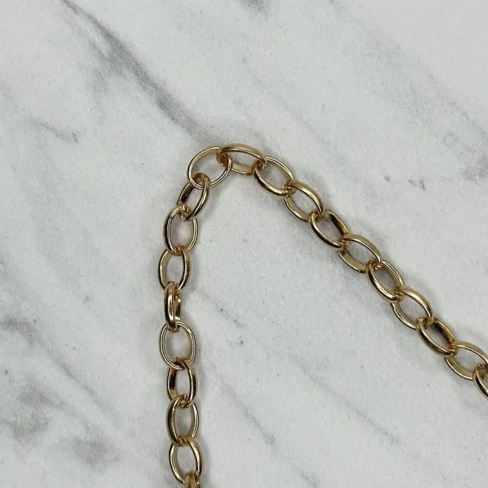 Adrienne Vittadini Gold Rhinestone Chain Link Belt One Size (OS) ✨